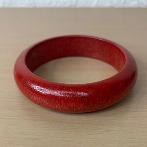 Red Wooden Bangle Bracelet